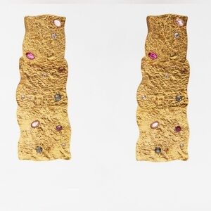 ZARA RHINESTONE TAG EARRINGS